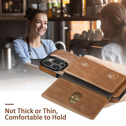 LOHASIC Compatible with Magsafe iPhone 15 Pro Max Wallet Case, Brown | Luxury Leather, RFID Blocking, Detachable Credit Card Holder Slot, Strong Magnetic, Kickstand, Flip Phone Case - color: Brown, size: for iPhone 15 Pro Max
