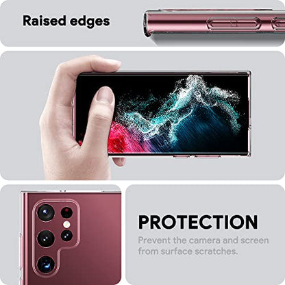 for Samsung Galaxy S22 Ultra Case, Ultra [Slim Thin] Flexible TPU Scratch Resistant Gel Rubber Soft Silicone Protective Clear Case Cover for Samsung Galaxy S22 Ultra(Clear) - size: S22 Ultra