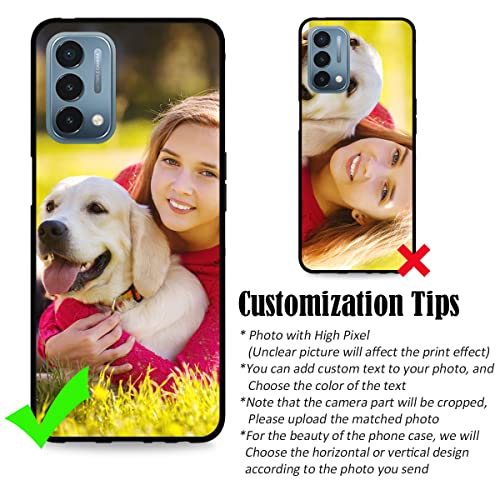 Personalized-Custom Phone Case for OnePlus Nord N200 5G with Picture Photo Text Name - Customized One Plus N 200 5 G Cellphone/Smartphone/Mobilephone Soft Thin Cover (Black) 6.49-inch - color: Black 01 - 1 Photo Text
