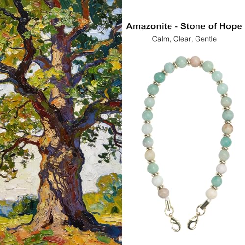 TEAMOLA Natural Stone Phone Charm - Crystal Phone Beaded Wrist Strap - color: Green & Blue