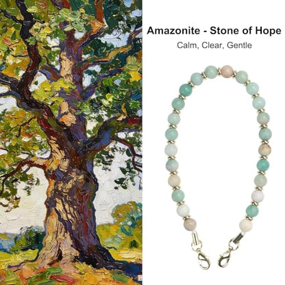 TEAMOLA Natural Stone Phone Charm - Crystal Phone Beaded Wrist Strap - color: Green & Blue