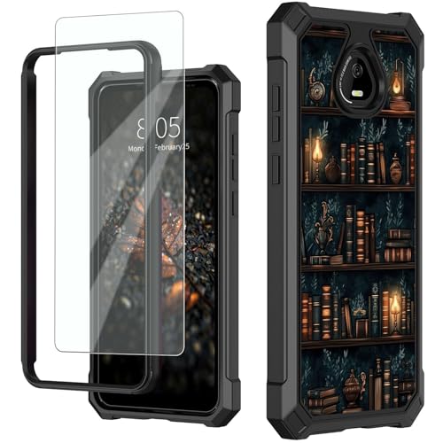 for Schok Volt Sv67q Sv67332 Case with Screen Protector, Military Grade Drop Protection, Dual Layer Hybrid Shockproof Protection TPU Phone Case for Schok Volt Sv67q, Hand Drawn Bookshelv - color: Hand Drawn Bookshelv