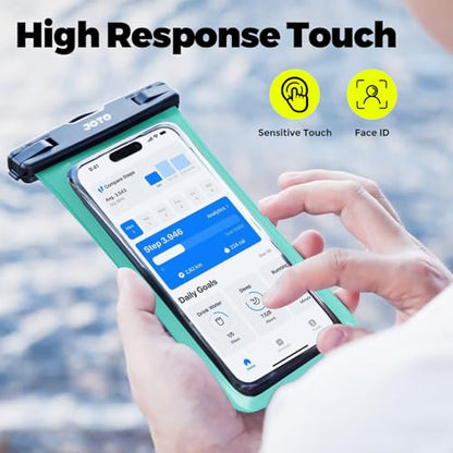 JOTO Up to 7" Universal Waterproof Phone Case for iPhone 17 Air 16 15 14 13 12 11 Plus Pro Max, IPX8 Cellphone Dry Bag XR X SE, Galaxy S23 S22 S21 S20+ S20 S10 Plus Note, Pixel -Green - color: Green, size: 1 Pack
