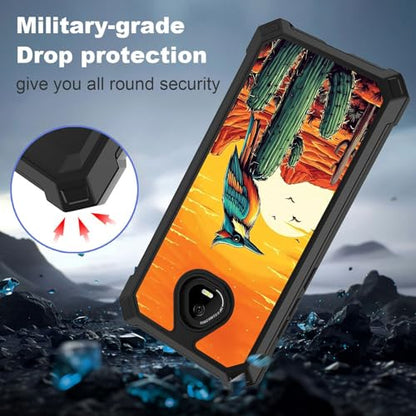 for Schok Volt Sv67q Sv67332 Case with Screen Protector, Military Grade Drop Protection, Dual Layer Hybrid Shockproof Protection TPU Phone Case for Schok Volt Sv67q, Artistic Bird - color: Artistic Bird