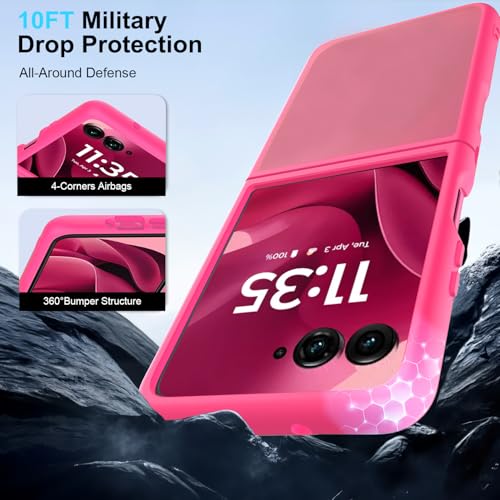Case for Motorola Razr Ultra 2025/Razr Ultra 2026 Phone Case,Slim-Fit Hard PC Bumper Shockproof Silicone Protective Cases,Pink - color: Pink-Motorola Razr Ultra 2025/2026