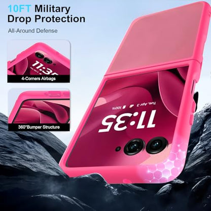 Case for Motorola Razr Ultra 2025/Razr Ultra 2026 Phone Case,Slim-Fit Hard PC Bumper Shockproof Silicone Protective Cases,Pink - color: Pink-Motorola Razr Ultra 2025/2026