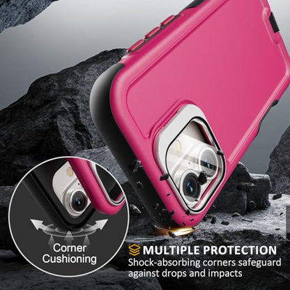 Follaroma Magnetic for iPhone 17 Case with Camera Stand, Hot Pink, 6.3" | Built-in Glass Camera Cover,Compatible with MagSafe,Heavy Duty Shockproof Protective,Military-Grade Anti-DropDual Layer Cover - color: Hot Pink, size: iPhone 17 6.3''