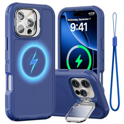 Follaroma for iPhone 16 Pro Case,Magnetic,Heavy Duty Case,6.3'',Navy - color: Navy, size: iPhone 16 Pro 6.3''