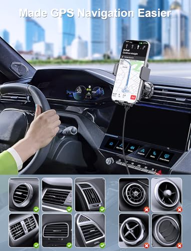 Wireless Car Charger 15W Fast Charging Vent Phone Holder with LED Light - style: AIr Vent