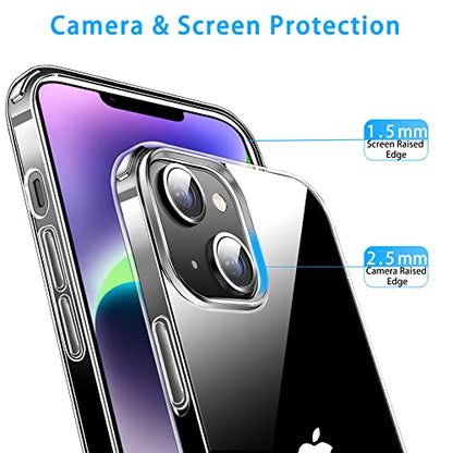 JJGoo Compatible with iPhone 14 Case Clear, Soft Shockproof Protective Slim Thin Phone Bumper Cover Transparent Phone Case - color: Clear