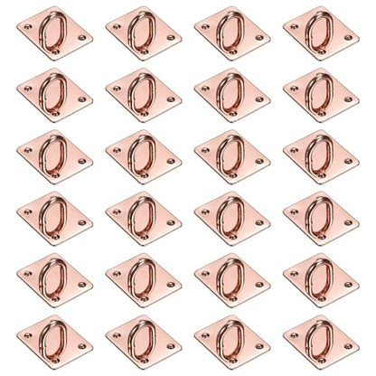 PATIKIL Metal Phone Charm Hook 1.1", 24Pcs Adhesive Square Shaped Phone Finger Grip Hook Smartphones Keychain Ring Charm Loop for DIY Tablet Case Accessories, Rose Gold - color: Rose Gold