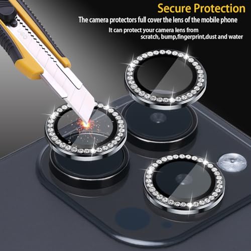Camera Lens Protector for iPhone 14 Pro/14 Pro Max, Diamond Black - color: Diamond Black