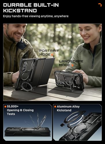 SUPCASE for Galaxy Z Trifold Case with Built-in Kickstand, Black - size: Galaxy Z Trifold