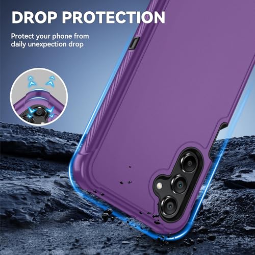 for Samsung Galaxy A16 5G Case : 3-Layer Shockproof Phone Cover with HD Screen Protector,Hybrid Protective Military-Grade Protection for Galaxy A16 5G Phone Case (Lilac Purple/Black) - color: Lilac Purple/Black