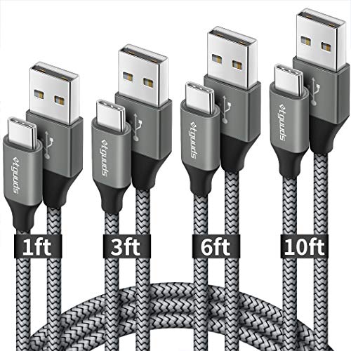 etguuds USB to USB C Cable, 4-Pack USB A to USB C Cable Fast Charging - color: Gray, size: 1ft,3ft,6ft,10ft