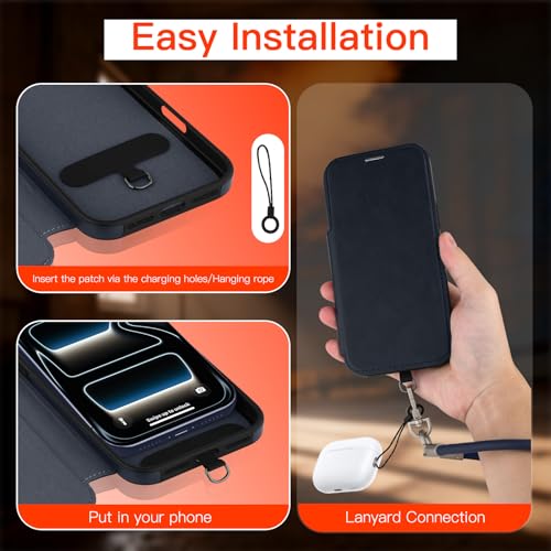 Wallet Phone Case Crafted for iPhone 17 Pro Blue | PU Leather Phone Case Flip Cover Wrist Strap Card Holder Slots - color: Blue-2, size: iPhone 17 Pro