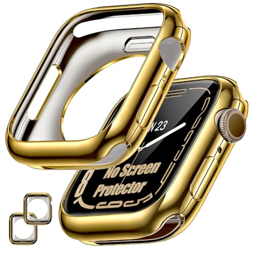 [2 Pack] Bumper Case for Apple Watch Series 11/10 42mm, Gold - color: Gold+Gold, size: 42 mm Series 11/10