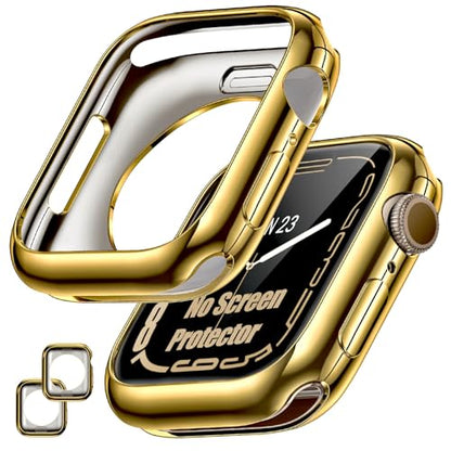 [2 Pack] Bumper Case for Apple Watch Series 11/10 42mm, Gold - color: Gold+Gold, size: 42 mm Series 11/10