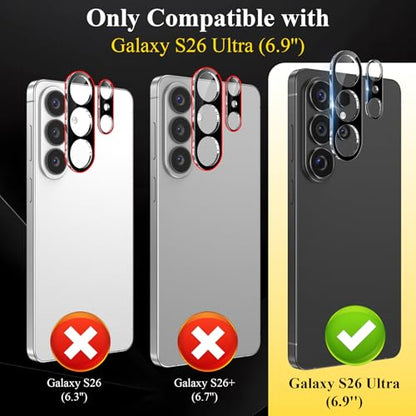 4 Pack for Samsung Galaxy S26 Ultra Camera Lens Screen Protector - size: S26 Ultra