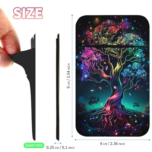 Phone Credit Card Holder Stick on, Phone Case Wallet, Cell Phone Pocket Self Adhesive Stretchy Lycra Stick on Wallet ID Credit Card Case Pouch Sleeve for All Smartphones, Colorful Tree - color: Phone Case Wallet-617