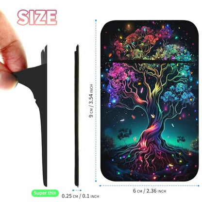 Phone Credit Card Holder Stick on, Phone Case Wallet, Cell Phone Pocket Self Adhesive Stretchy Lycra Stick on Wallet ID Credit Card Case Pouch Sleeve for All Smartphones, Colorful Tree - color: Phone Case Wallet-617