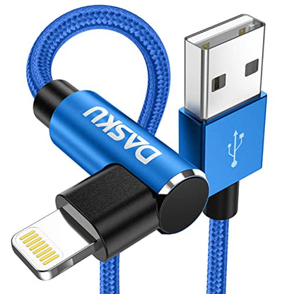 90 Degree iPhone Charger [MFi Certified] USB A Lightning Cable 6FT, 2 Pack - color: Blue, size: 6FT, style: USB-A