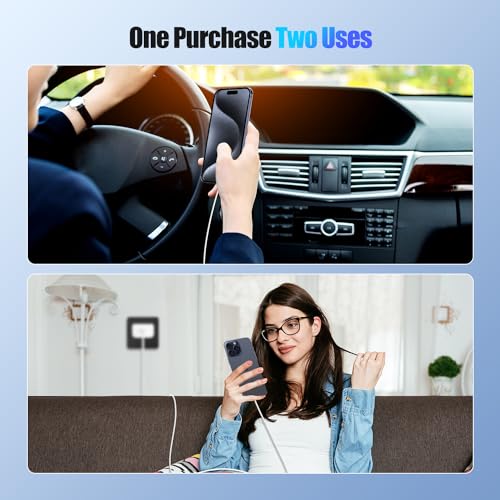 Rapid Car Charger for iPhone 15, 27W 2-Port USB C&A Car Charger with 20W Wall Charger, 2-Pack 6Ft USB-C to USB-C Cables, Fast Charging for iPhone 15/15 Plus/15 Pro/15 Pro Max/iPad Pro Air Mini White