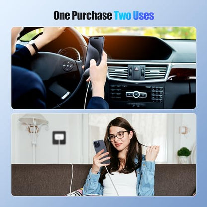 Rapid Car Charger for iPhone 15, 27W 2-Port USB C&A Car Charger with 20W Wall Charger, 2-Pack 6Ft USB-C to USB-C Cables, Fast Charging for iPhone 15/15 Plus/15 Pro/15 Pro Max/iPad Pro Air Mini White
