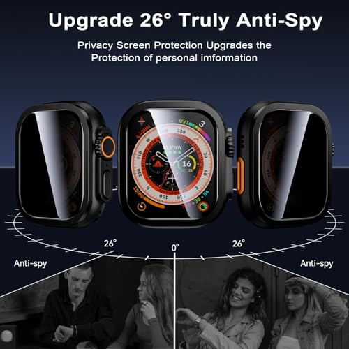WSKEN for Apple Watch Ultra 3 / Ultra 2 Screen Protector - Privacy - color: Black