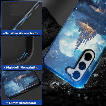 CARLOCA Case for Samsung Galaxy S23 FE,Blue Castle Design- Hybrid Dual Protection Soft TPU + Hard PC, Shockproof & Anti-Scratch Cover Men Women Stylish Protective Phone Case - color: Blue Castle, size: Galaxy S23 FE