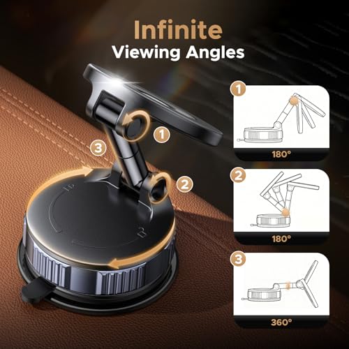 UGREEN Magsafe Car Phone Mount, 80LB Vacuum Suction Phone Holder