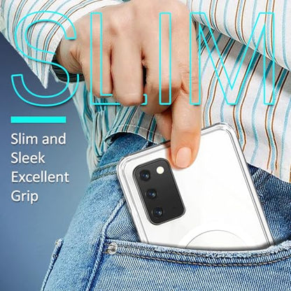 YZB Magnetic for Samsung Galaxy Note 20 & Note 20 5G Case, Clear | Compatible with MagSafe | Slim Fit Lightweight Shockproof, Military-Grade Protection, Yellowing Resistant Scratch-Resistant Back - color: Crystal Clear, size: Galaxy Note 20 / Note 20 5G