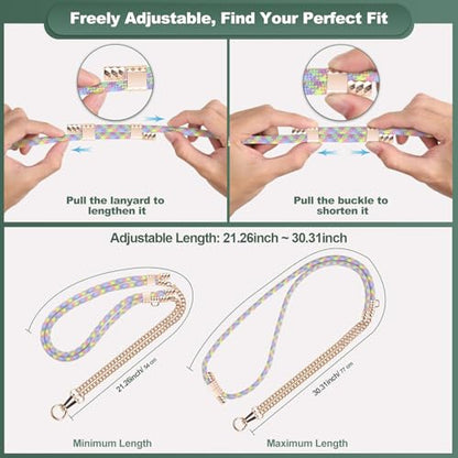 YFWE Phone Lanyard Crossbody, Adjustable Cell Phone Lanyard Neck Strap for All Phones, Universal Skin Friendly Phone Strap Crossbody for Women and Men - color: Colorful 1