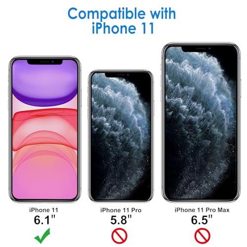 JETech Case for iPhone 11 6.1-Inch, Non-Yellowing Shockproof Phone Bumper Cover, Anti-Scratch Clear Back (Red) - color: Red