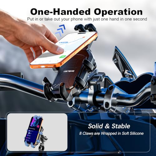 LOKTENWO Anti-Theft Motorcycle Phone Mount Holder with Vibration Dampener