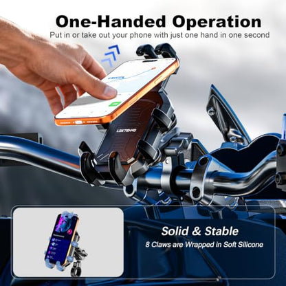 LOKTENWO Anti-Theft Motorcycle Phone Mount Holder with Vibration Dampener