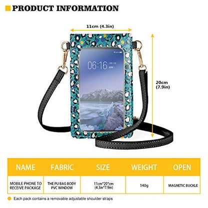 WELLFLYHOM Mini Touchscreen Crossbody Phone Bags for Women with Card Slots Shoulder Bag Purse Leather - color: 1 Sea Turtle