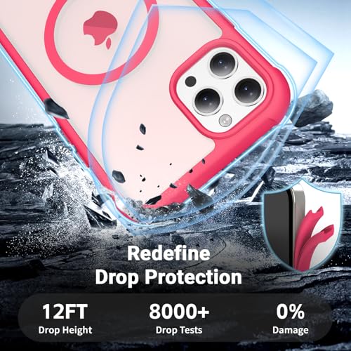 jaroco Magnetic for iPhone 11 Pro Max Case Heavy Duty Protection Rose | Compatible with MagSafe,Military Grade Drop Protection,Translucent Matte,Non-Slip,Shockproof 2-Layer Durable Bumper Case - color: Rose, size: iPhone 11 Pro Max