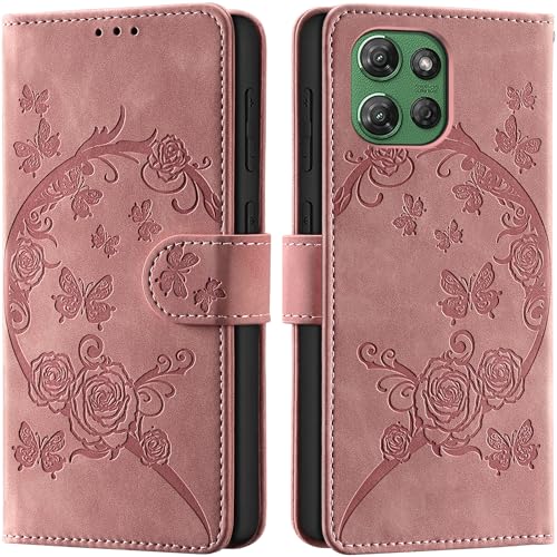 Wallet Case for Motorola Moto G Power (2025), Pink | RFID Blocking, Magnetic Closure, Card Holder, Kickstand, Shockproof Flip Cover - color: Pink
