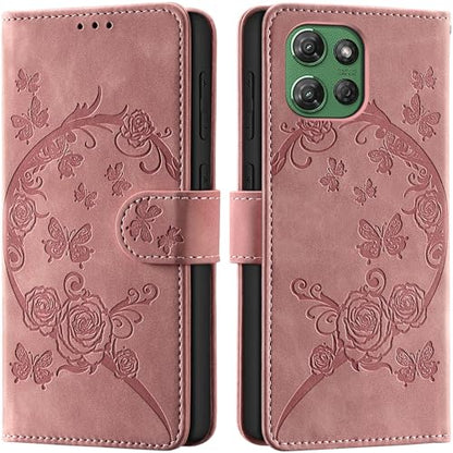 Wallet Case for Motorola Moto G Power (2025), Pink | RFID Blocking, Magnetic Closure, Card Holder, Kickstand, Shockproof Flip Cover - color: Pink