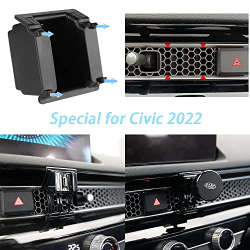 Civic 2026-2022(NOT CRV/Accord/HRV) Magnet Car Phone Holder Stand Apply to 11th Gen,360°Rotation Upgraded in Air Vent/Dashboard Car Phone Mount Custom for Honda Civic Apply to All inch Phone