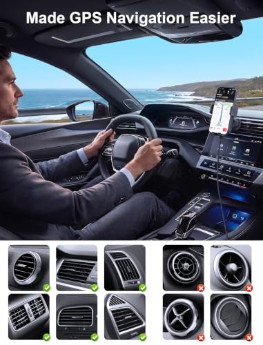 Wireless Car Charger Auto Clamping LED Car Charger Dash Windshield Air Vent - style: Dashboard