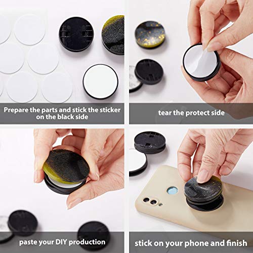 30 Pack Blank Phone Grip Holder, Expandable Phone Grip Stand,Black - color: Black