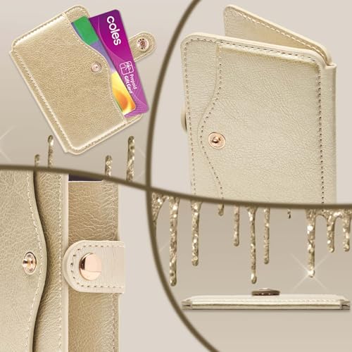 Cell Phone Purse With Slim Adhesive,Phone Wallet Stick on for Cases - color: Gold