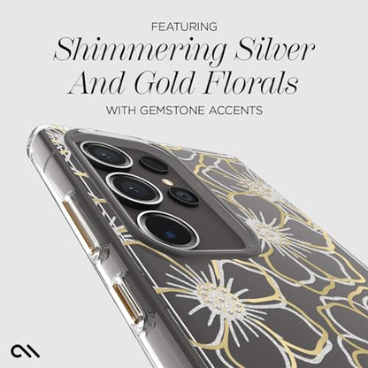 Case-Mate Samsung Galaxy S24 Ultra Case [6.8"] [12ft Drop Protection] [Wireless Charging] Floral Gems Phone Case for Samsung Galaxy S24 Ultra - Cute Bling Sparkle, Anti-Scratch Tech, Shockproof, Slim - color: Floral Gems