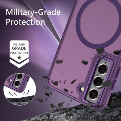 GUAGUA for Samsung Galaxy S21 5G Case Magnetic Cases Translucent Matte Back Slim Shockproof Protective Phone Case for Samsung S21 6.2 Inch for Men Women, Dark Purple - color: Dark Purple