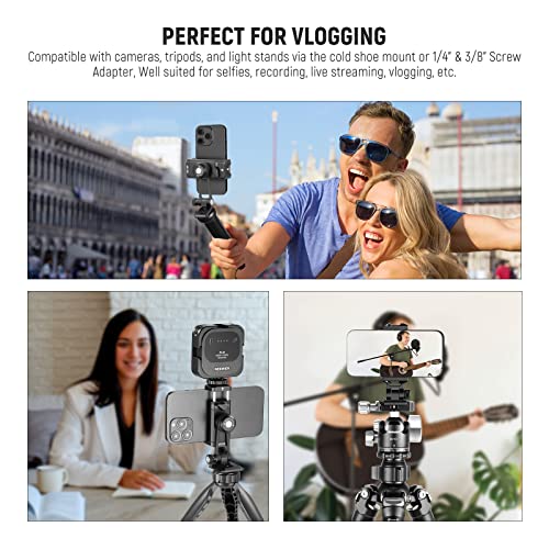 NEEWER Metal Phone Tripod Mount Adapter with Arca QR Base, Cold Shoe