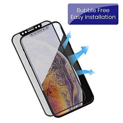 4 Way 360° Privacy Tempered Glass Screen Protector for iPhone 11 / iPhone XR, Horizontal and Vertical Anti Spy 9H Scratch Resistant Case Friendly, 2 Pack