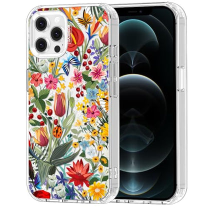 MOSNOVO Case for iPhone 12 & iPhone 12 Pro, [Buffertech 6.6ft Military-Grade Drop Protection] [Anti Peel Off Tech] Clear TPU Bumper Phone Case Cover Design - in The Garden - color: Clear - In The Garden, size: iPhone 12 / iPhone 12 Pro