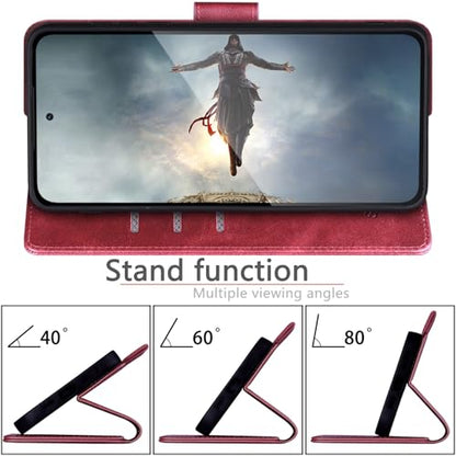 SUANPOT Compatible with Samsung Galaxy S26 Wallet case with RFID Blocking Credit Card Holder,Flip Book PU Leather Protective Cover Women Men for Samsung S26 Phone case Red - color: Red, size: Samsung Galaxy S26